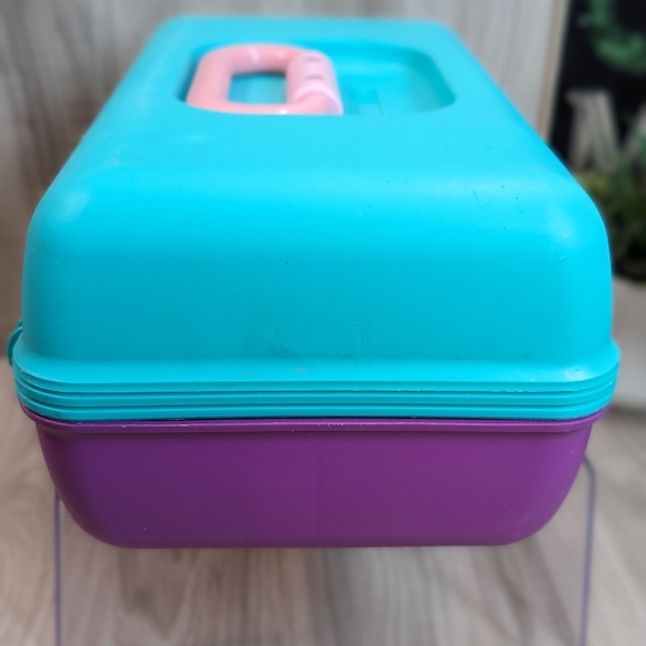 Caboodles of California Colorful Tackle Box Makeup Cosmetic Case 2602 VTG 90s - Picture 6 of 14